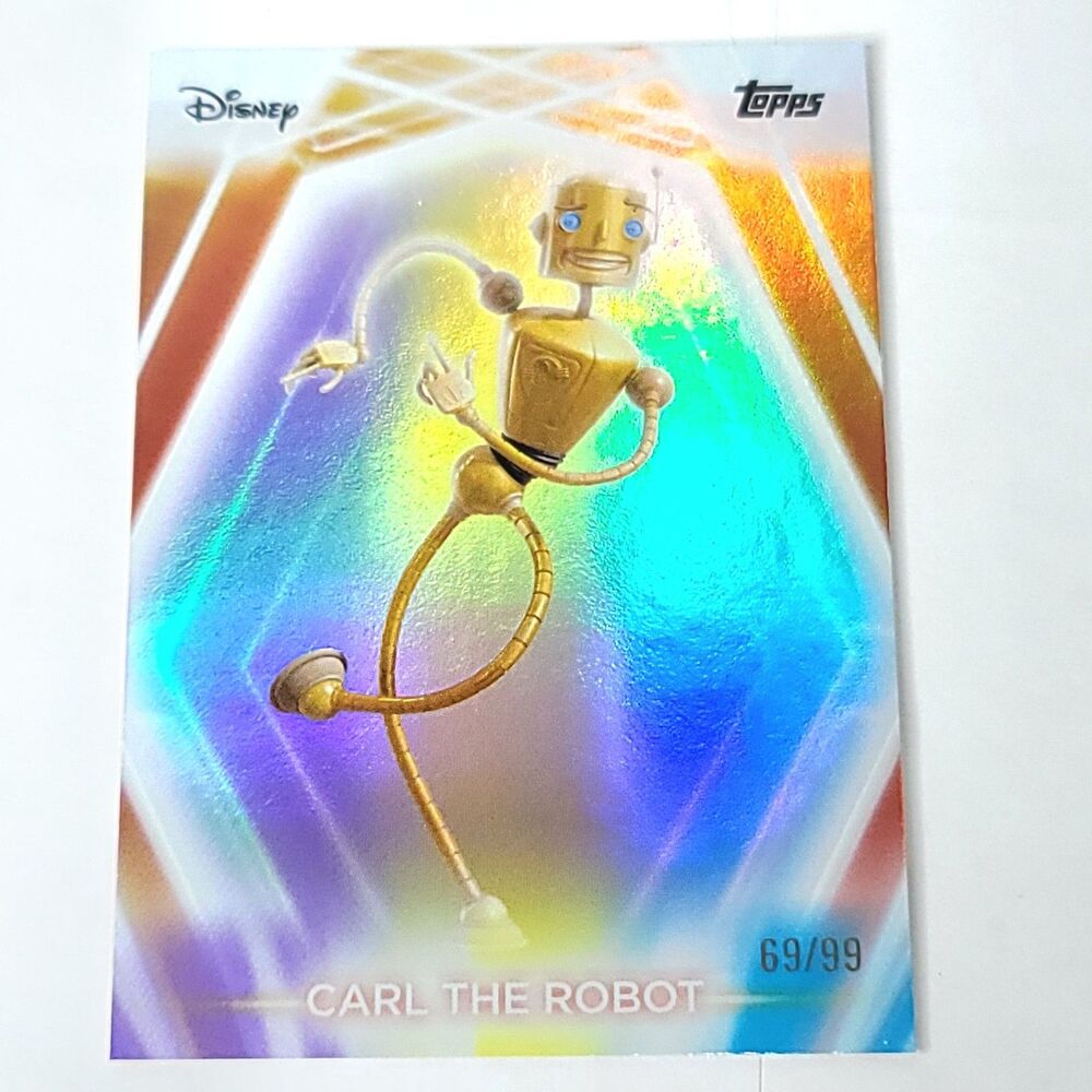 Carl The Robot Topps 2026 Disney Neon Holo Parallel Refractor Limited 69/99